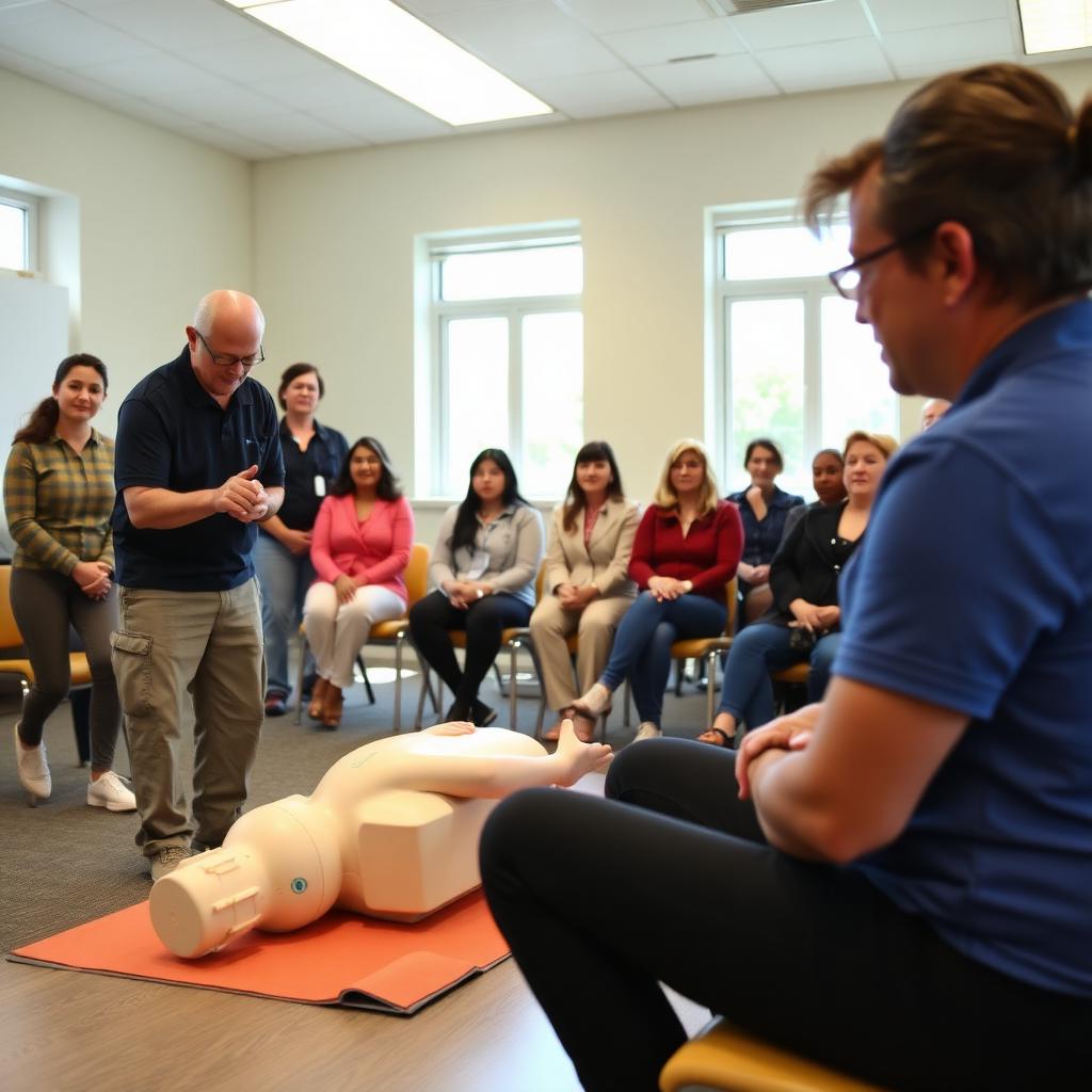 CPR and First Aid training session in progress